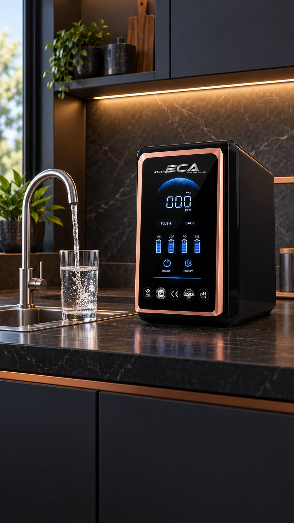 Water ECA Hydro Alkali mutfak kullanımı